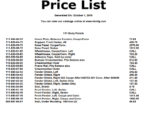 111 Price List